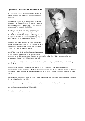 A preview of a PDF biography for Shalfoon, Charles John